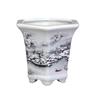 White Glazed Ceramic Succulent Pot - Mini Potted Plant for Office Desk or Balcony