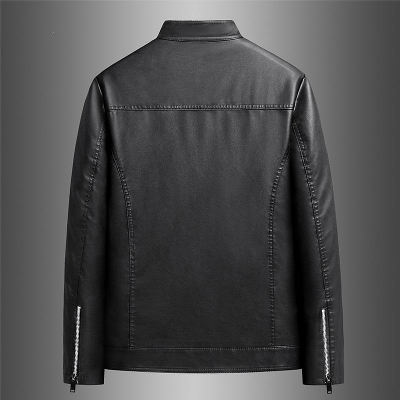 M-XL Spring and Autumn Men's Leather Jacket New Top Leather Jacket Men's PU Leather Jacket Spring and Autumn Trend Standing