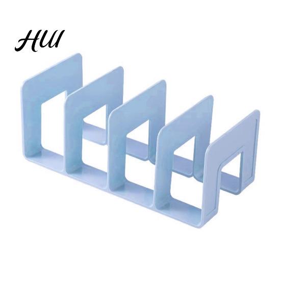 Durable Bookend Modern Geometric Lattice Plastic Desktop Book Holder for Bookshelf Accessory Shelves Desk Space-Saving Multi-Purpose Organizer