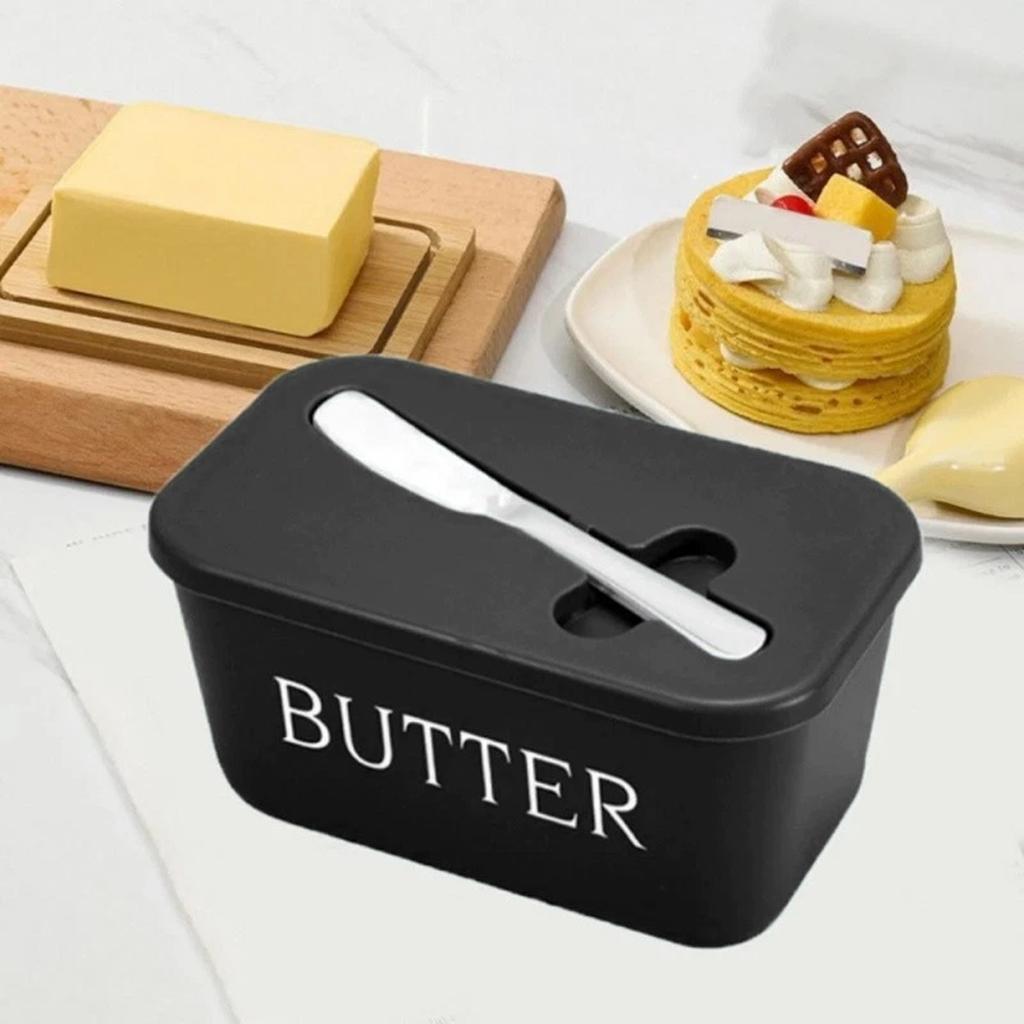 Butter Container Box With Knife Simple Restaurant Sealed Storage Box Cheese Box With Knife Butter Slicer Butter Dish Tableware