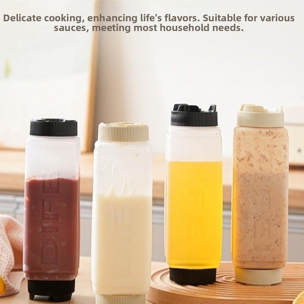 Large Capacity Condiment Dispenser Clear Plastic Sauce Storage Container  Seasoning Storage