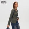 Teenie Weenie Women's 2025 Fall Burnout Knit Cardigan