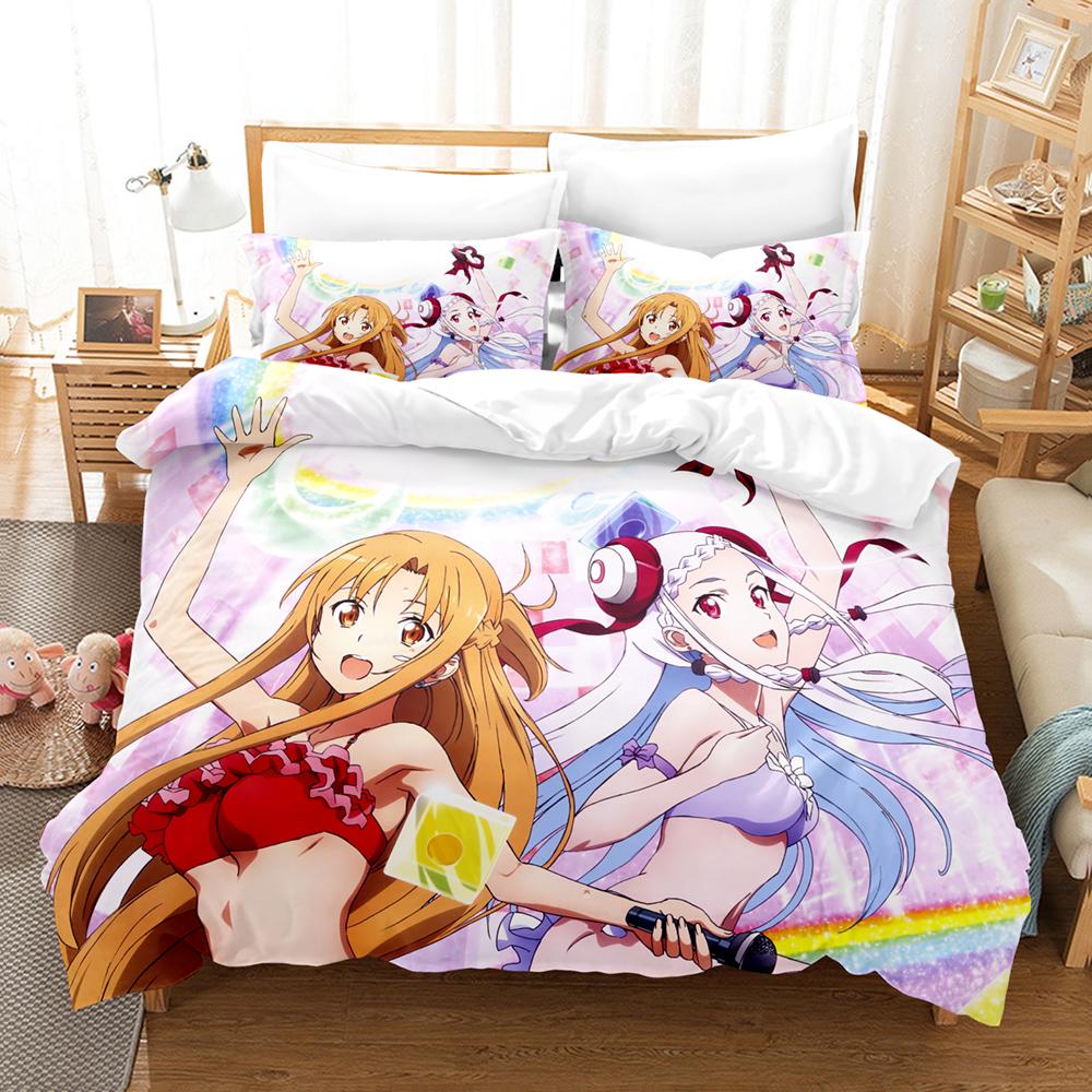 

3D Print Anime Sword God Domain 2/3PCS Bedding Sets Duvet Cover Sets With Pillowcase Twin Full Queen King Bedclothes Bed Linen EU single(135x200cm)