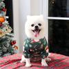 For Mid sized cat teddy bear French fighting dog clothes with plush Christmas print hoodie winter edition Christmas pet supplies