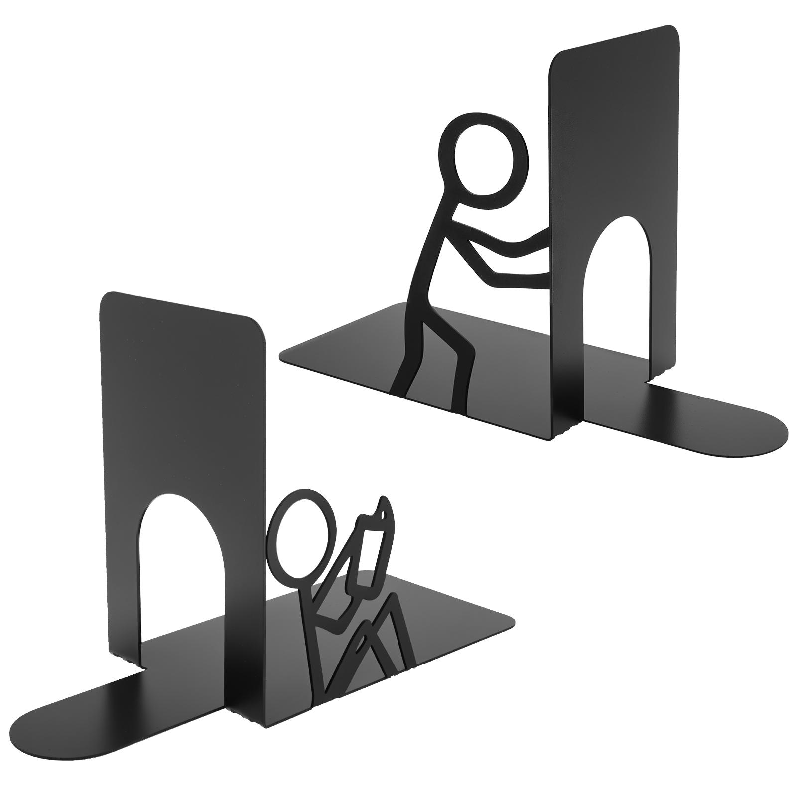 

Decorative Metal Bookend Unique Desktop Bookshelf Decor Desk Book Stopper Holder with Nonslip Base for Shelf Library