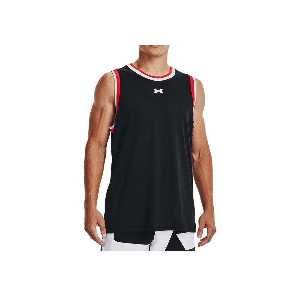 Under Armour Baseline Logo Contrast Basketball Tank Men Tops Black 1370238-001