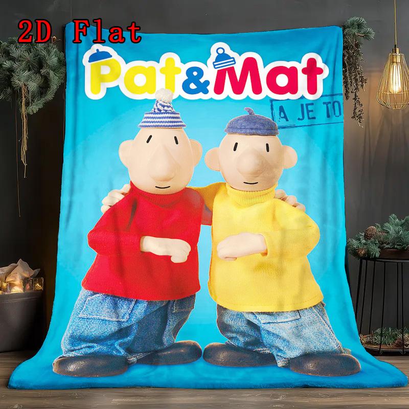 Pat & Mat 2D Flat Pattern Flannel Blanket High Quality All Seasons Warmth and Comfort Perfect for Christmas Gifts.PMT0914457
