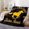 Personalisierbare 3D-gedruckte Yellowstone-Thermodecke, Geeignet für Wohnzimmer, Schlafzimmer, Bett, Sofa, Bürogeschenk, Flanelldecke