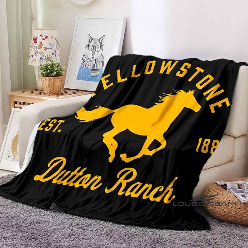 Personalisierbare 3D-gedruckte Yellowstone-Thermodecke, Geeignet für Wohnzimmer, Schlafzimmer, Bett, Sofa, Bürogeschenk, Flanelldecke