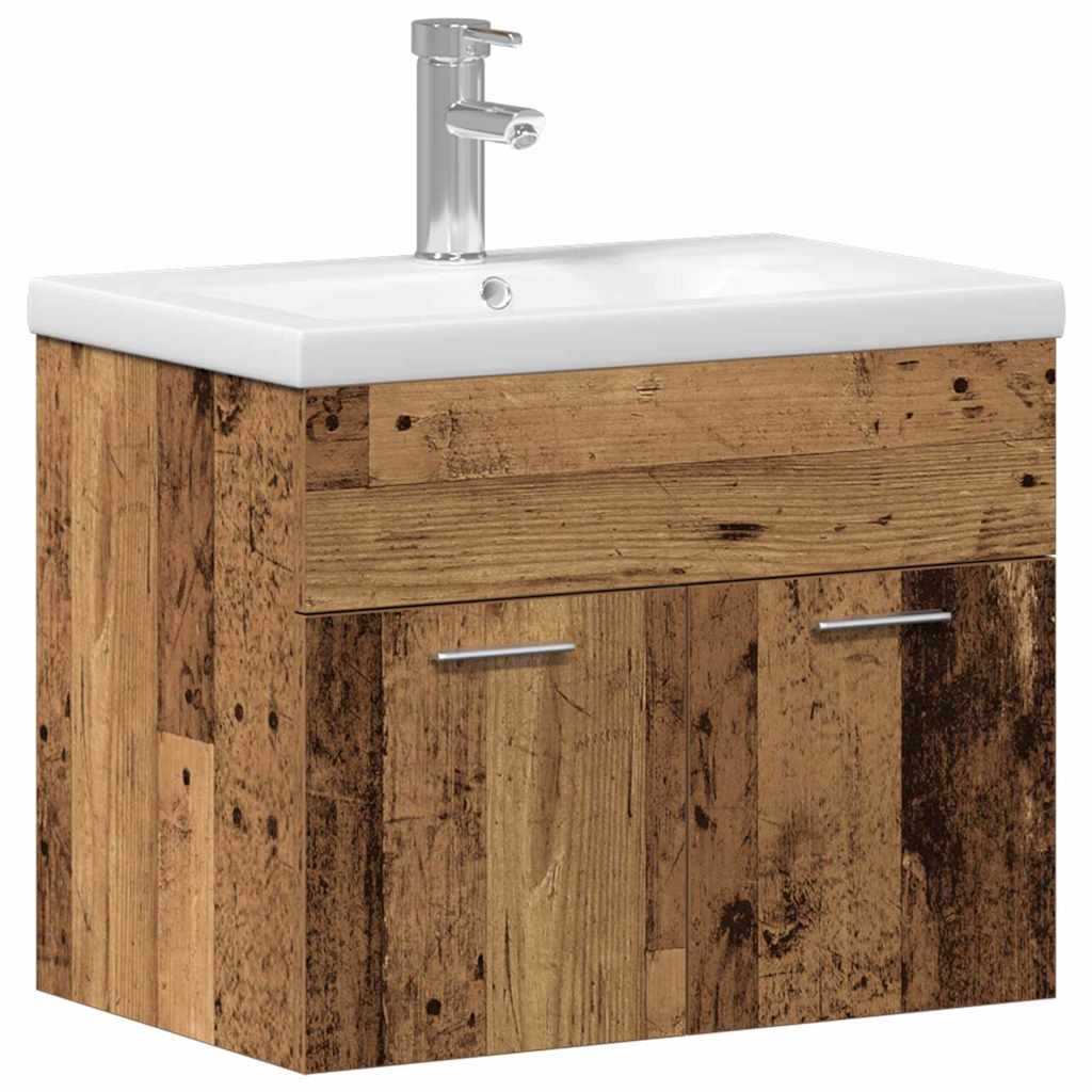 Wall Mounted Bathroom Furniture Set with Storage Made of Wood Based Material