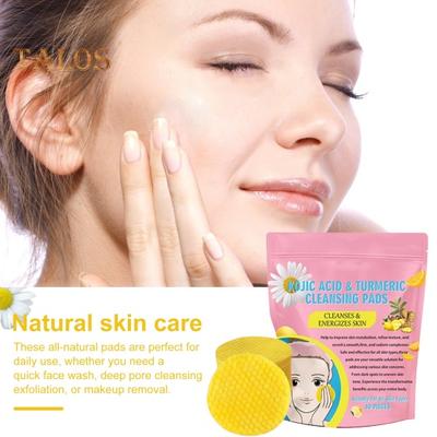 40 ks Čisticí tampony s kyselinou kojicovou Odstraňování tmavých skvrn Stlačené houbičky na obličej s kurkumou Jemné čištění pórů Peelingový čistící obličej Bavlna
