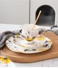 Exquisite Bone China Coffee Cup & Saucer - Hand-Painted Blooming Iris, Ideal Birthday Gift