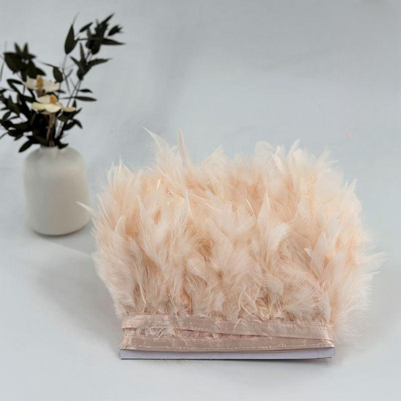 10-15cm Coffee Turkey Feather Trim Feathers Fringe Ribbon DIY Sewing Clothing Handwork Wedding Dress Crafts Party Decorations