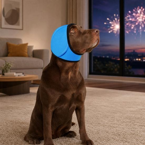Noise Cancelling Ear Wrap, No Shake Dog Ear Muffs, Noise Reduction Earmuffs from Thunder Vacuum, Dog Calming Ear Wrap for Grooming Bathing Swimming