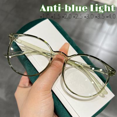 Oversized Round Myopia Glasses Men Women New Anti-blue Light Eyewear Near Sight Prescription Eyeglasses Diopter