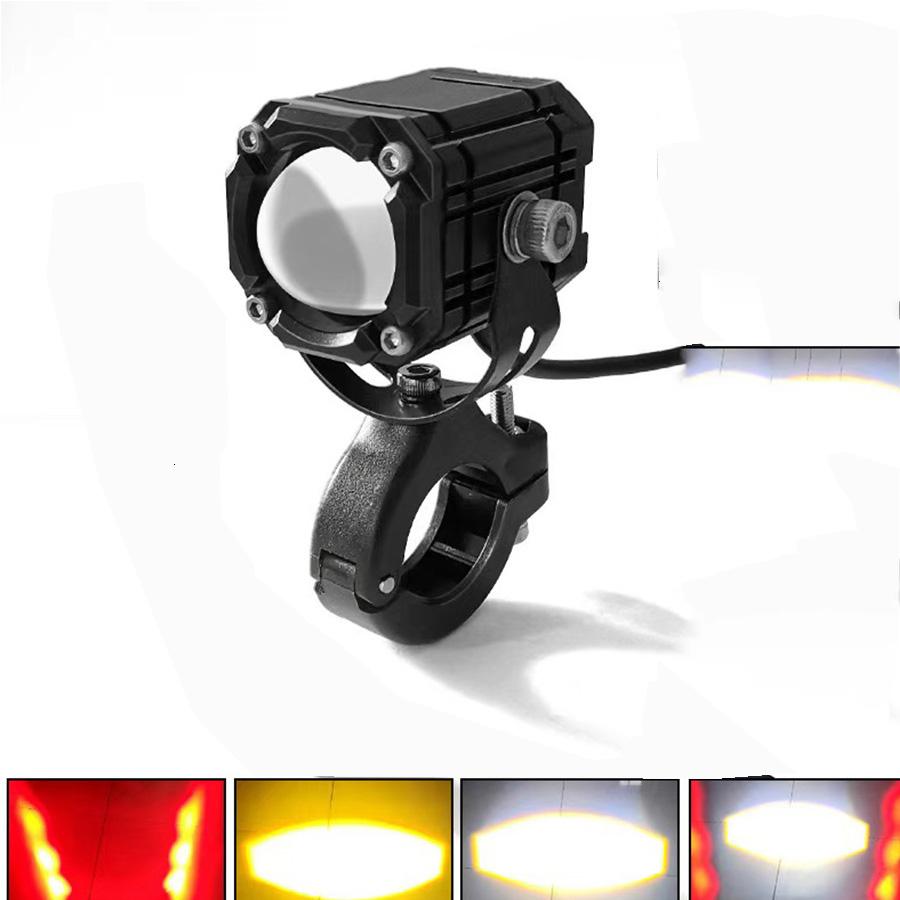 2PCS Motorcycle LED Explorers Headlight Projector Fisheye Lens LED Moto Fog Auxiliary Motorcycle Headlight