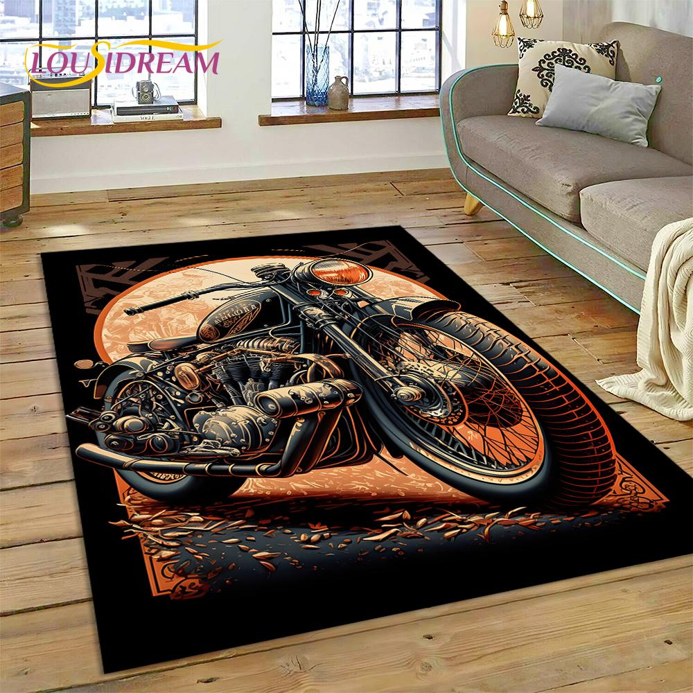 Motocross Motorcycle Modern Rug Carpet for Living Room Bedroom Home Decor,Floor Mat Non-slip Decoration for Sofa Kitchen doormat