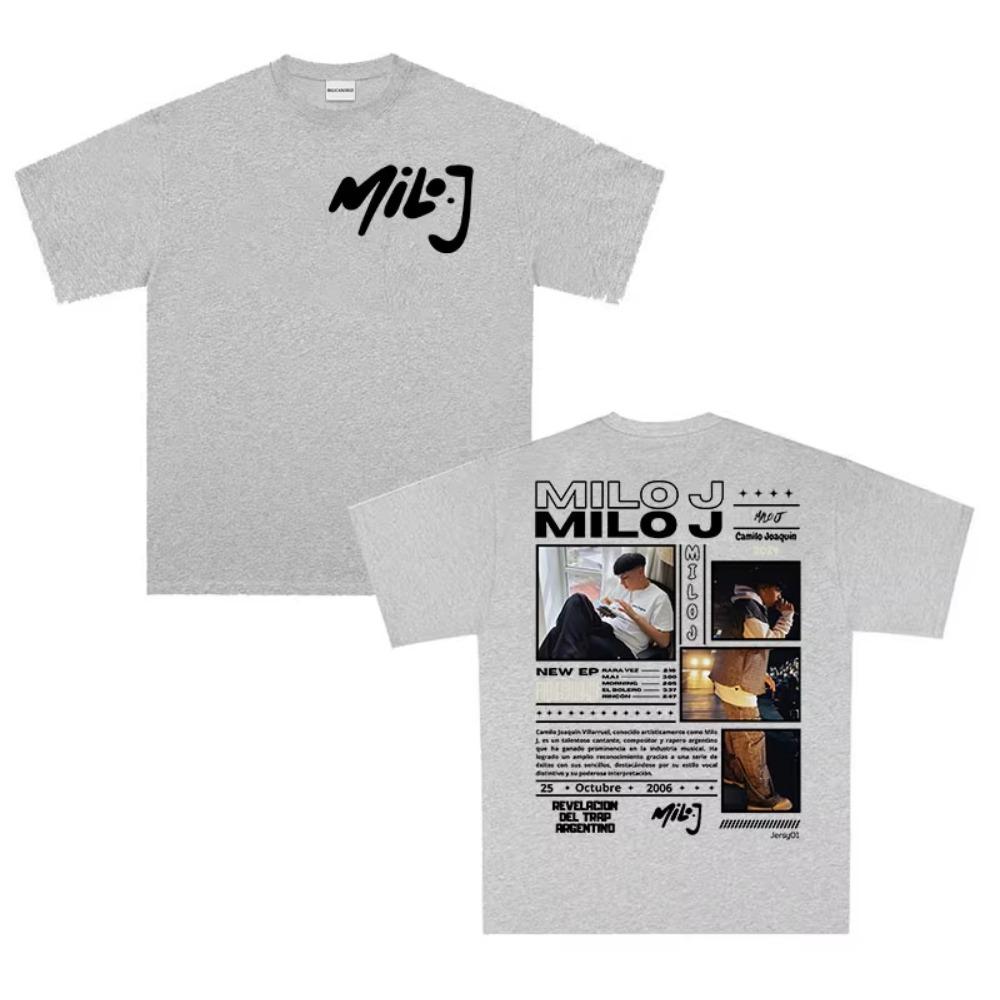 Rapper Milo J Tour 2026 Album T Shirts Mens High Quality Fashion Short Sleeve Tshirt Unisex Oversized Cotton Tshirt Streetwear