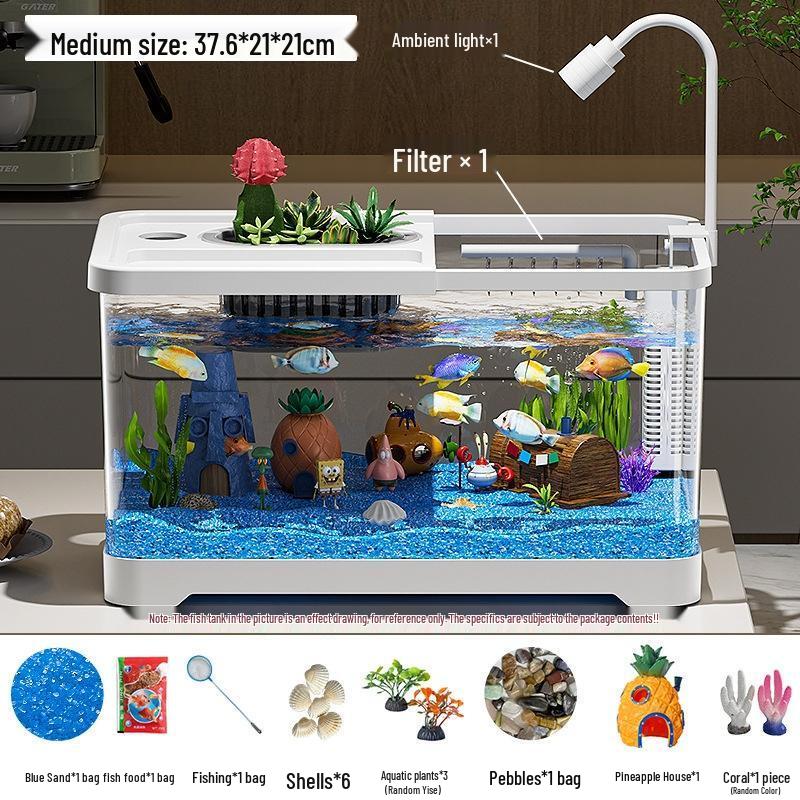 SEE KEAN Desktop Aquarium Fish Tank with Filter & Oxygenation
