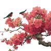 Watercolor Floral Branch Wall Decals, Convenient Peel & Stick, Self-Adhesive PVC Stickers for Bedroom, Living Room & Entryway Decor, Waterproof