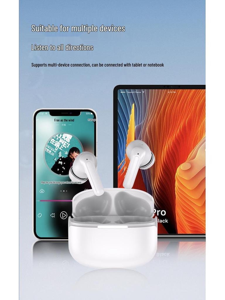 S71TWS Bluetooth Wireless Earphones: V5.4 In-Ear, Noise-Cancelling, Long Battery Life, Pod-Style, Ideal for Music & Gaming.