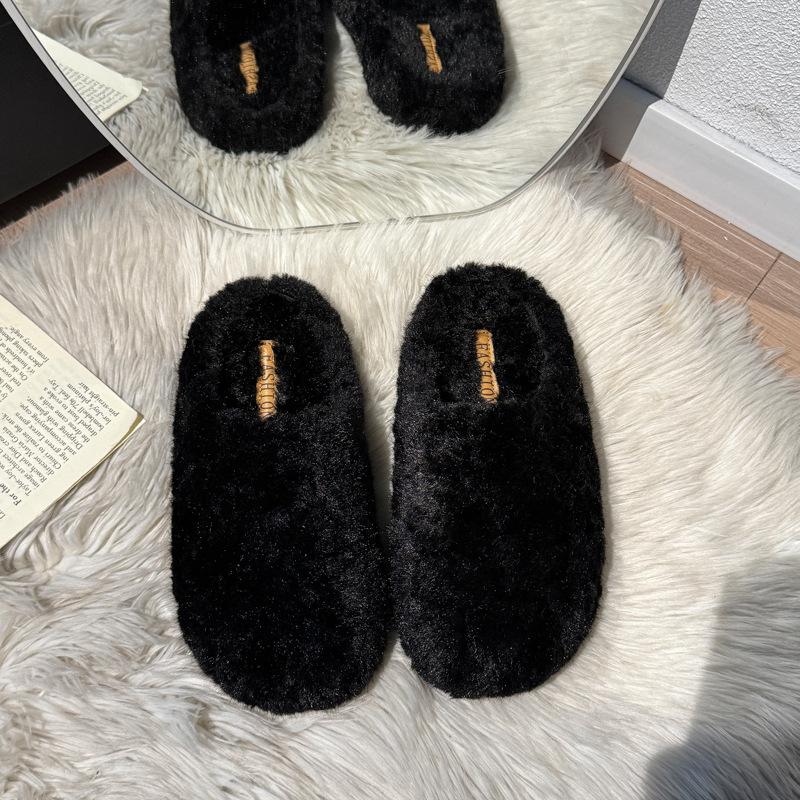 Fashion and lightweight suede thick-soled fluffy slippers women's shoes 2025 new winter wear high-heeled warm bag head slippers