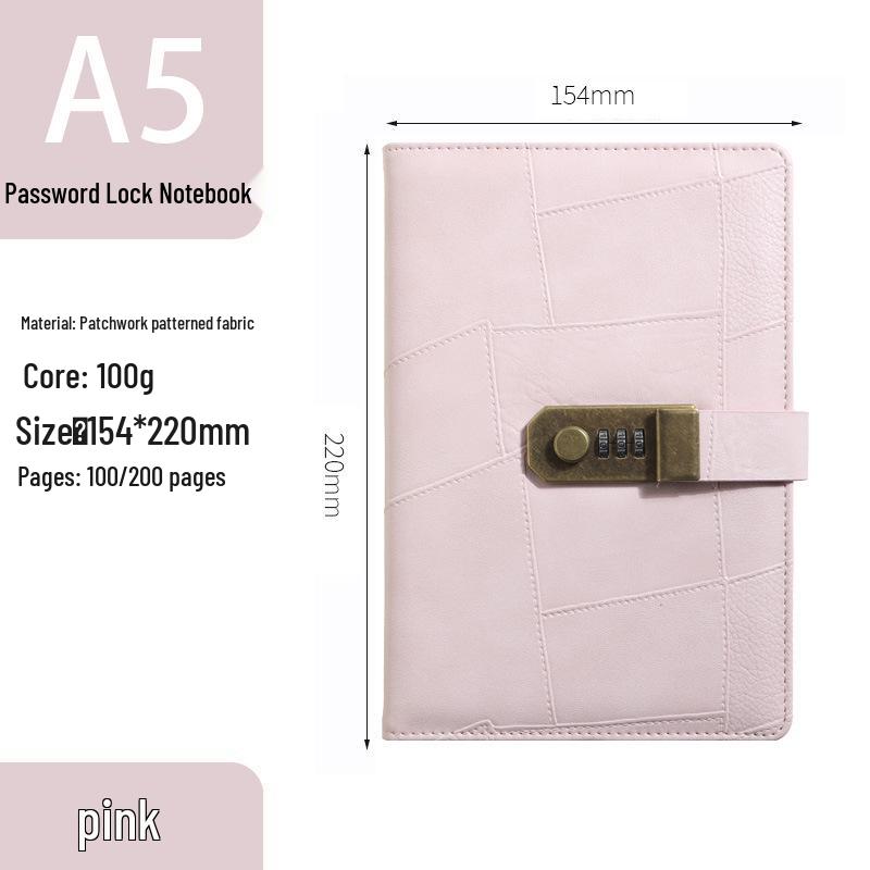 Retro Style A5 Lockable Password Journal - Exquisite High-Design Notebook