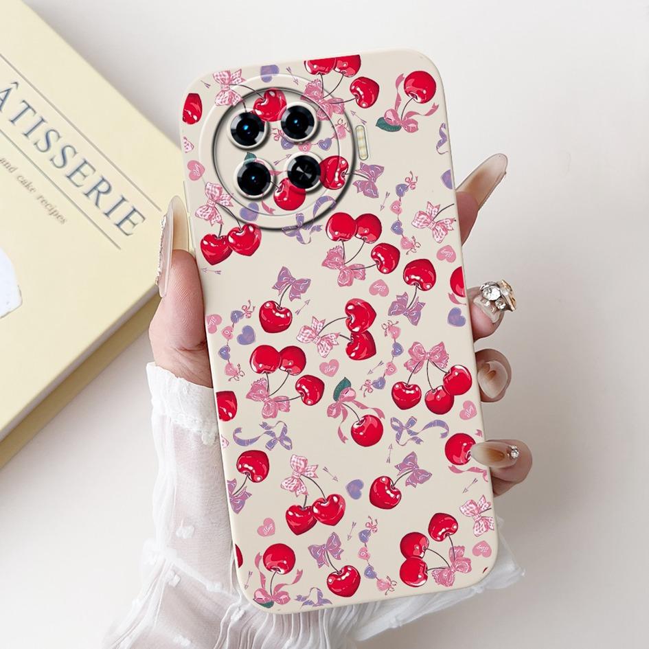 For Tecno Spark 20 Pro+ 2024 Case Fashion Flower Cactus Soft Liquid Silicone Lens Protective Cover on Spark 20 Pro Plus KJ7 Etui