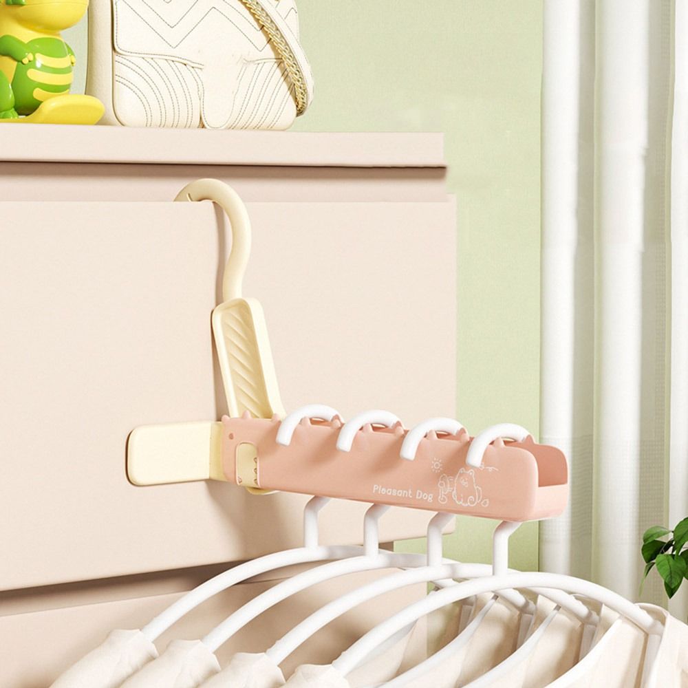 

3Pcs Cartoon Design Dinosaur Folding Hanger Hanging Clothes Drying Rack Clothes Hanger Business рожевий