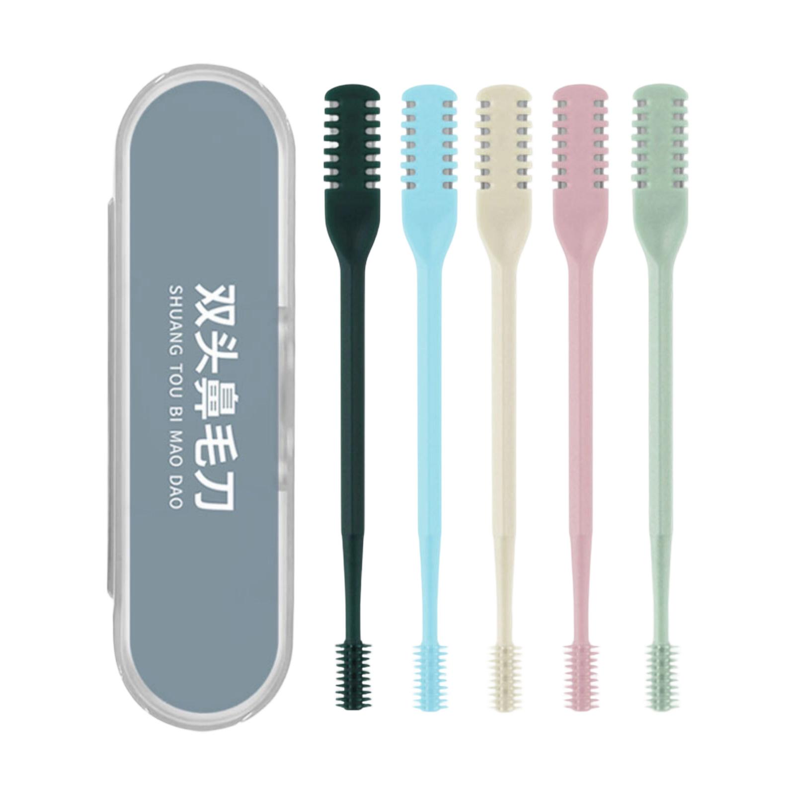 

5PCS 2-in-1 Nasal Hair Cutter, Double-Sided Nose Hair Upgrade, Manual Nose Portable With Soft Cleaning Brush For Women And Men One Size