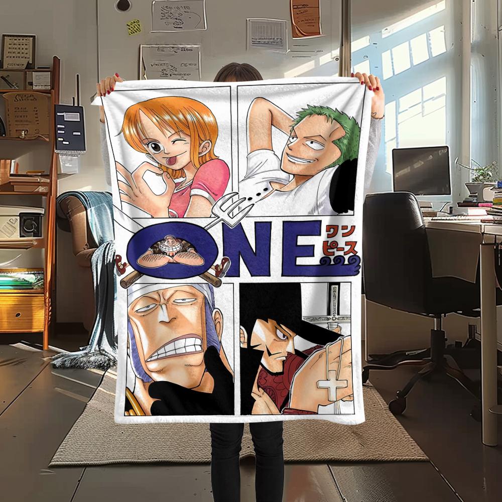 One Piece character Print Flannel Blanket,High quality Comfortable for All Seasons,Home Decor,Warmth and Comfort,Perfect for Christmas Gifts