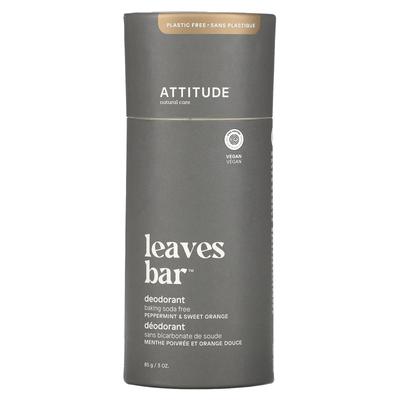 Déodorant Solide Feuilles, Menthe Poivrée & Orange Douce, 85G(3 oz)