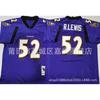 Baltimore Ravens NFL Camiseta de Fútbol para Hombre Algodón Cosido Uniforme del Equipo 52 Ray Lewis 20 Ed Reed