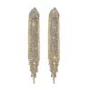 European & American Fashion Long Tassel Rhinestone Earrings with 925 Silver Needle - Trendy Exaggerated Design