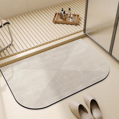 Tapete de Banho Absorvente Terra Diatomácea Antiderrapante Tapete de Chuveiro Secagem Rápida Tapete de Banheiro com Base de Borracha Tapete de Chão para Banheiras Chuveiros
