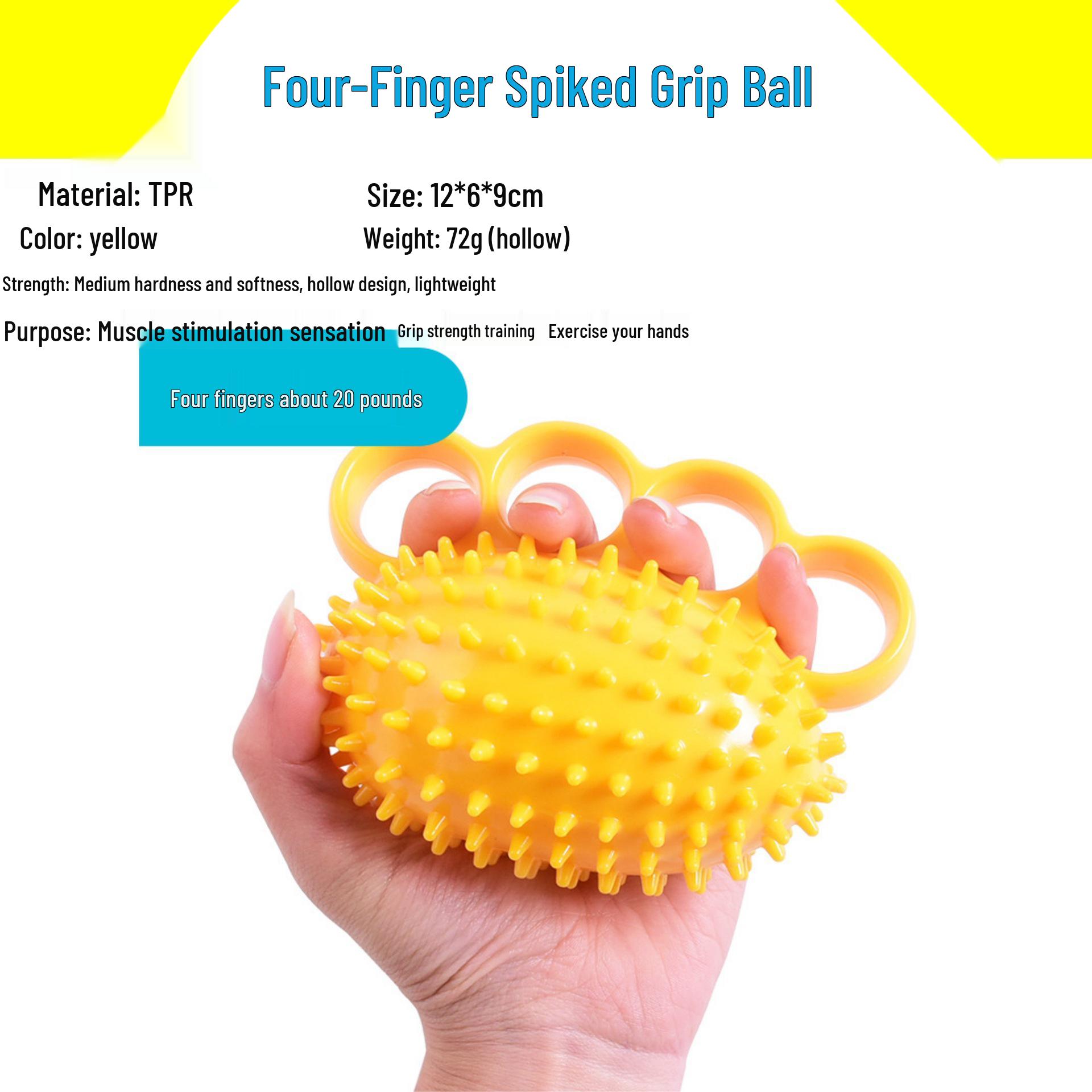 Four-Finger Thorn Grip Strength Training Massage Ball