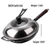 Yoshidataku Traditional Wrought Iron Round Bottom Wok, 36cm