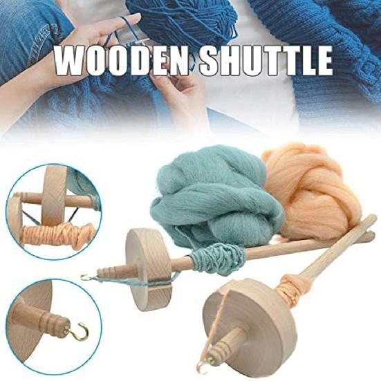 2Pcs Drop Spindle for Spinning Wool Yarn Spin Top Whorl Drop Spindle Hand Carved Wooden for Beginners