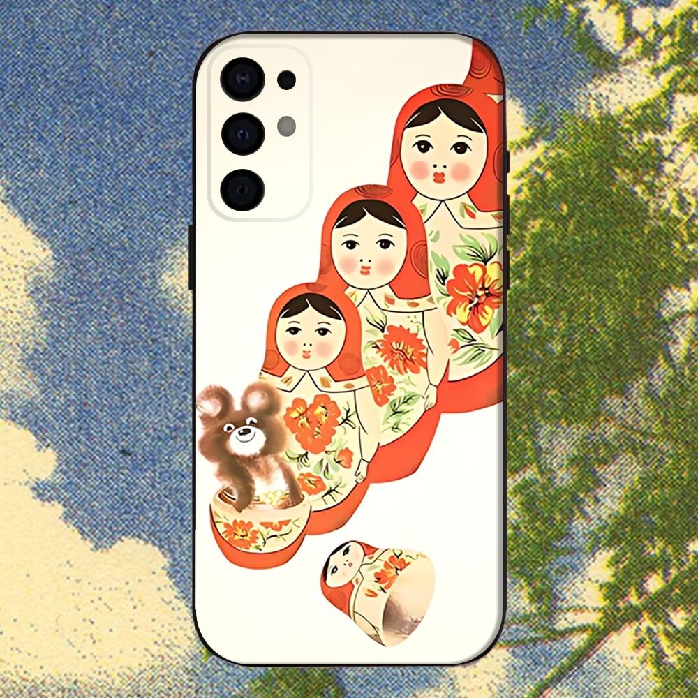 Russian Dolls Matryoshka Phone Case For Samsung S25,S24,S21,S22,S23,S30,Ultra,S20,Plus,Fe,Lite,Note,10,9,5G Black Cover