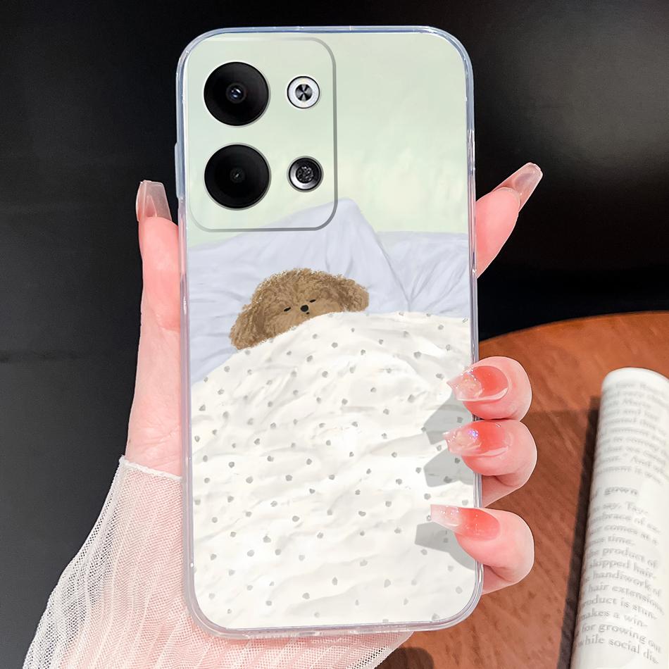 For Oppo Reno 9 Pro Plus 5G Phone Case Lovely Cartoon Soft TPU Transparent Silicone Lightweight Back Cover For Oppo Reno9 Funda