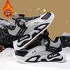 Boys' Winter 2025 Two-Layer Cotton Sports Shoes, Plus Velvet, Lightweight, Non-Slip, Waterproof, for Middle and Big Kids, Running and Basketball
