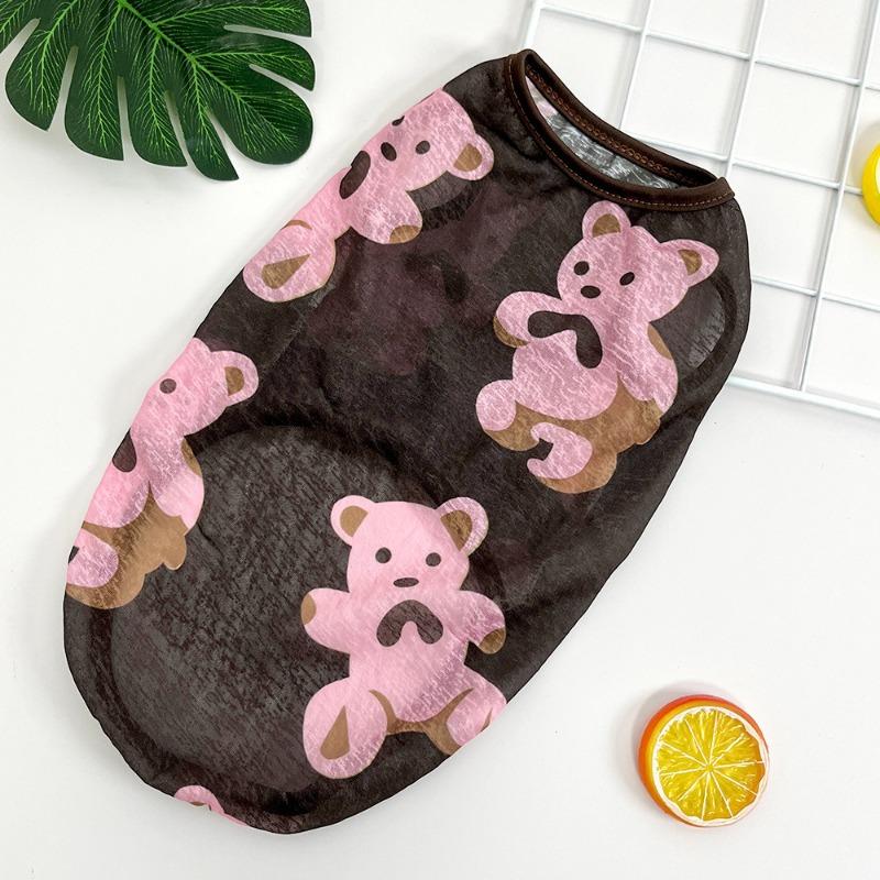 Grand Chien Animal de Compagnie Été Chat Gilet Vêtements Fournitures pour Chien Chien et Chat Grand Ours Imprimé Vêtements en Fourrure Koji