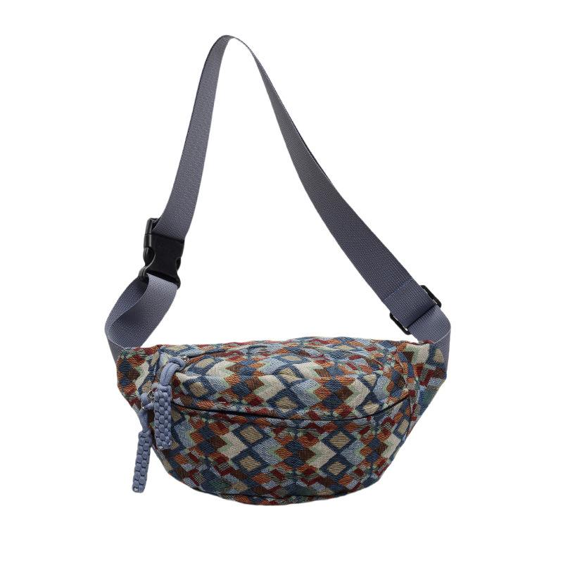 Retro Ethnic Style Walking and Running Sports Chest Bag for Women New High-end Niche Crossbody Mobile Phone Waist Bag