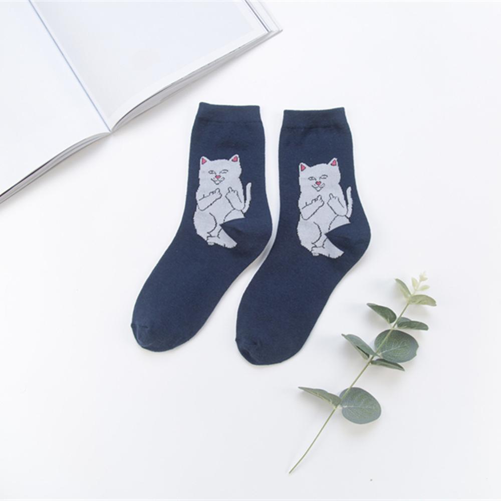 Unisex Summer Fashion Cartoon Cat Art Funny Alien Planet Autumn Winter Creative Soft Cotton Hipster Couples' Socks Dropship