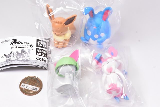 Shoulder Zun Pokemon 6 Set of Gacha Capsule Toy Fig. [Complete 4]