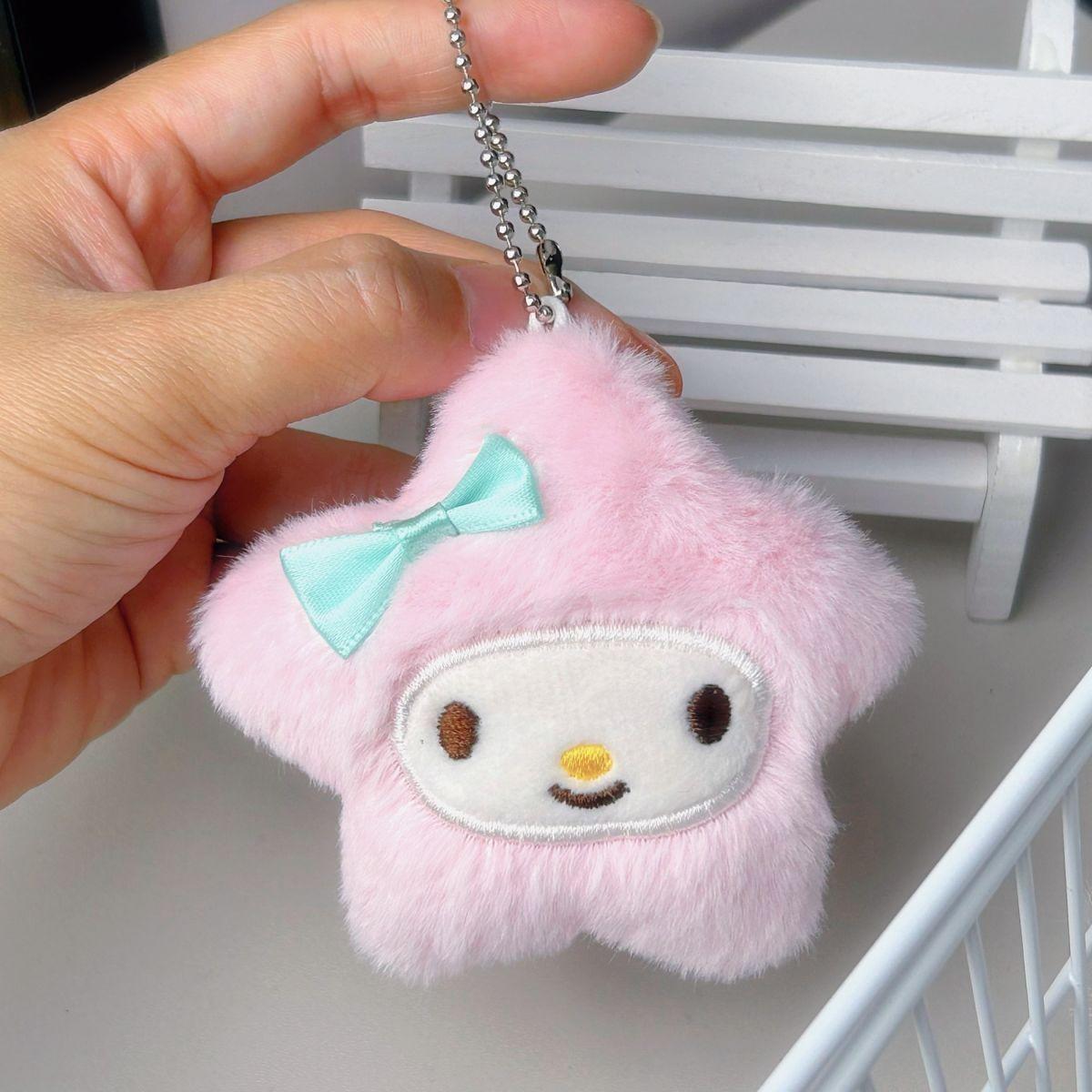 

5PCS Star Three Oreo Plush Hanging Ornament Mochi Bear Cartoon Doll Keychain Couple Bag Packaging Decoration красный