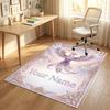 Dragon Phoenix Theme Crystal Velvet Rug Personalized Custom Name Text Soft Floor Mat Home Decor