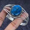 Natural Blue Apatite Gemstone 925 Sterling Silver Cuff Bangle Adjustable ETC-13916