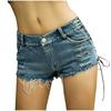 Sexy Damebandasje Jeans Bukser Denim Shorts Hull Høy midje Hollow Out Bottom