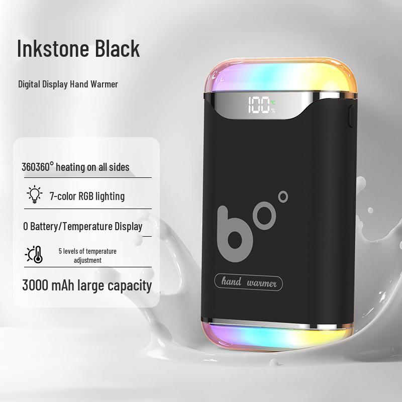 2025 Gradient Color Magnetic Hand Warmer with Digital Display - Two-in-One Detachable Design